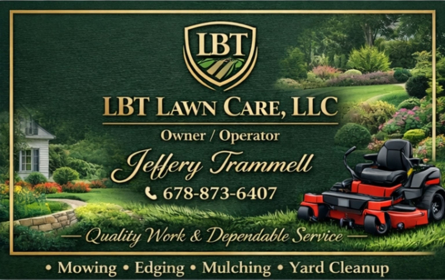 LBT Lawn Care Business Card