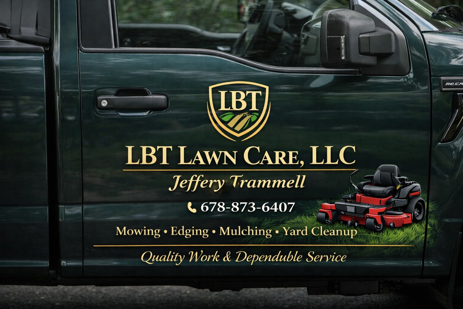 LBT Lawn Care Truck Door Graphics